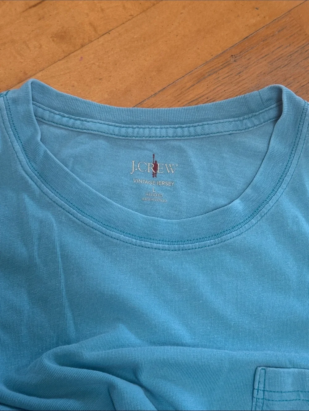 J. Crew 100% Cotton Men’s Soft Blue Vintage Jersey Relaxed Fit Tee Size L Casual